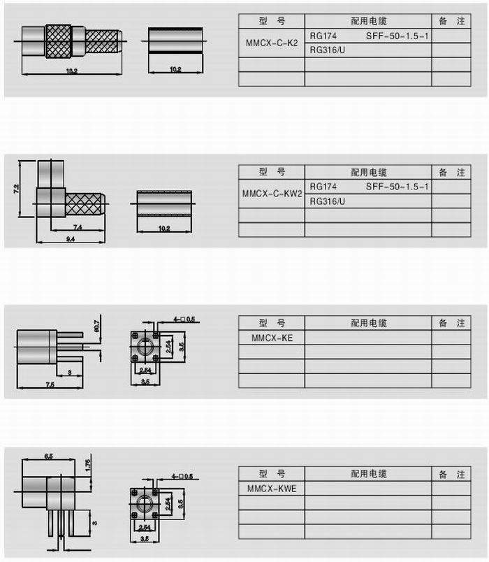 MMCX型射頻同軸連接器